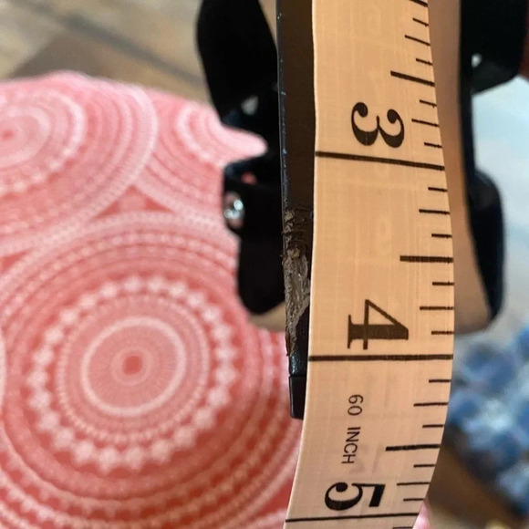 Sam Edelman Black heel sandals zipper back 6.5, 4 inch heel - Picture 6 of 8